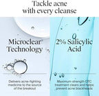 Daily acne wash rinses clean without over-drying for clear healthy skin
