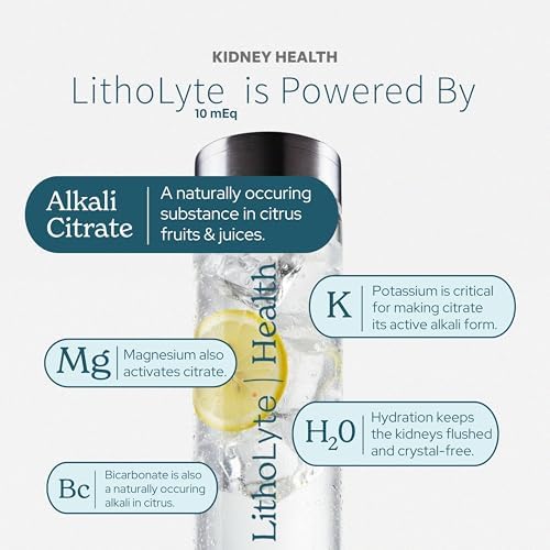 LithoLyte alkali citrate beverage enhancer stick being poured into a clean glass of water to show unflavored solubility.