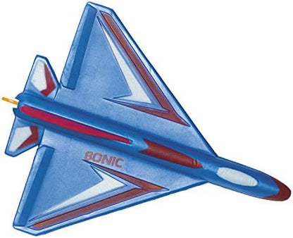Toysmith Ultra Glider black foam stunt airplane showing the aerodynamic wingspan.