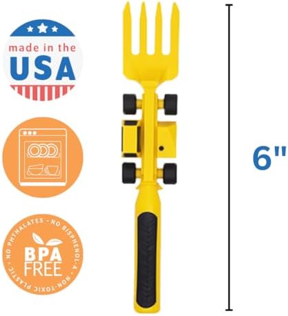 Constructive Eating Plate and Utensils Set - USA-Made Toddler Dinnerware with Divided Plates (Construction) - Image 6