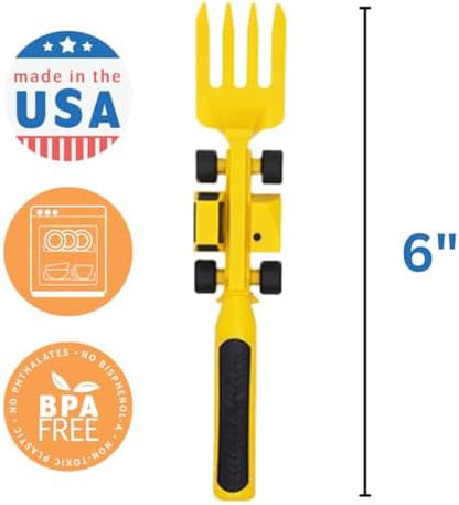 Constructive Eating Plate and Utensils Set - USA-Made Toddler Dinnerware with Divided Plates (Construction) - Image 6