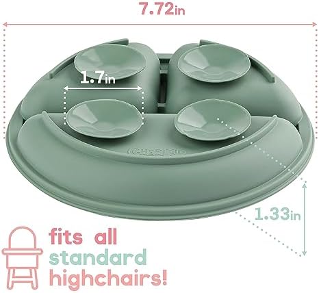 Close up of ChériKid quadruple suction mechanism on baby plate