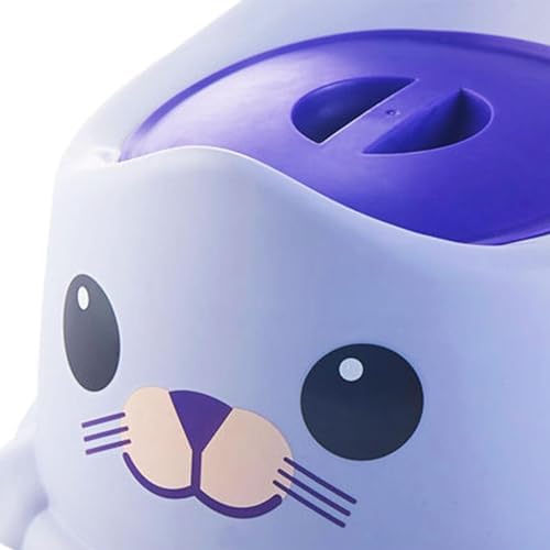 Side profile of blue shamjina potty chair for kids