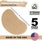 Precut kidney shaped moleskin blister bandages for foot pressure relief