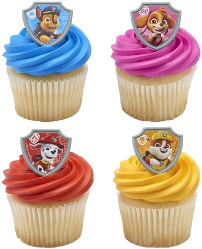 Top view of officially licensed DecoPac Paw Patrol character rings