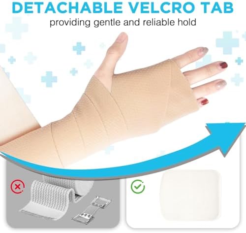 Latex-free elastic bandage roll showing the 4 inch width and breathable material.