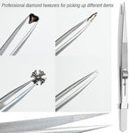 Adjustable precision tweezers included in Light Rain nail tool kit