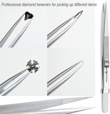 Adjustable precision tweezers included in Light Rain nail tool kit