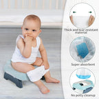 Leak-proof potty liner being fitted on portable toilet chair