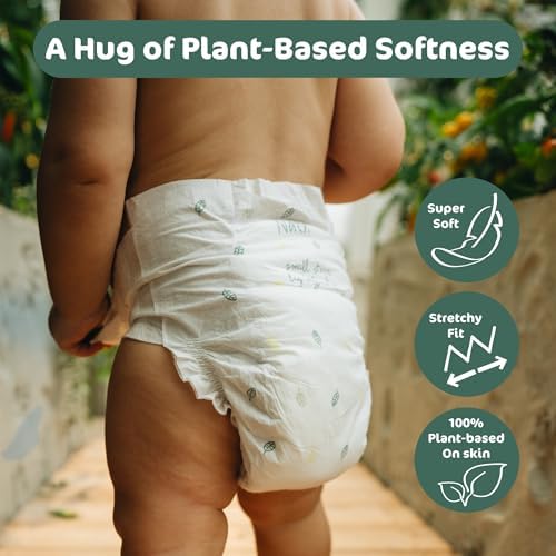 Side view of Naty newborn baby diaper showing leak protection