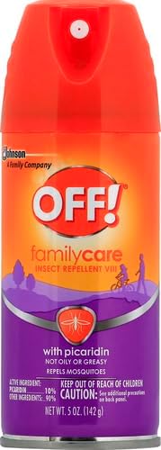 OFF! FamilyCare Picaridin bug spray packaging showing active ingredients and directions