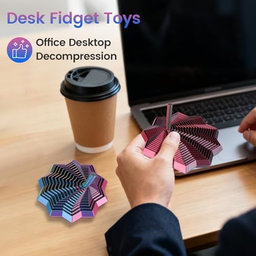 Piercing desktop decompression star toy showing detailed textured layers of industrial 3D printing.