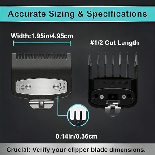 Close up view of the durable metal clip mechanism on the hair clipper attachment guide.