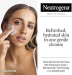 Fragrance-free hypoallergenic gel face wash for dry and sensitive skin