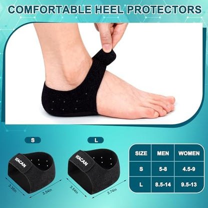 Gel padded heel protectors showing shock absorbing silica gel layer.