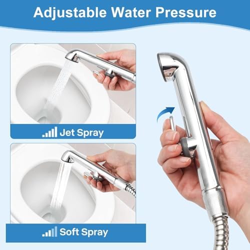 Merkloos bidet sprayer showing dual spray modes