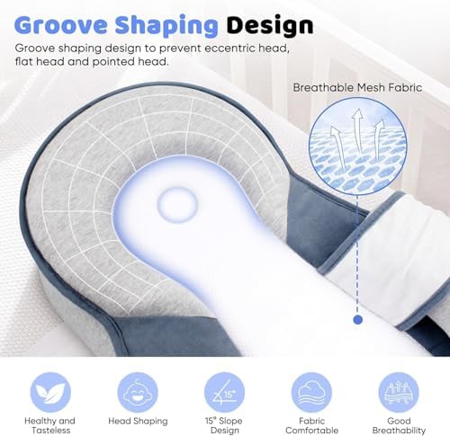 Fobserd feeding and nursing pillow side profile view