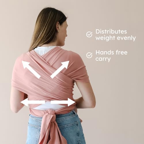 Breathable bamboo and organic cotton baby carrier wrap application step