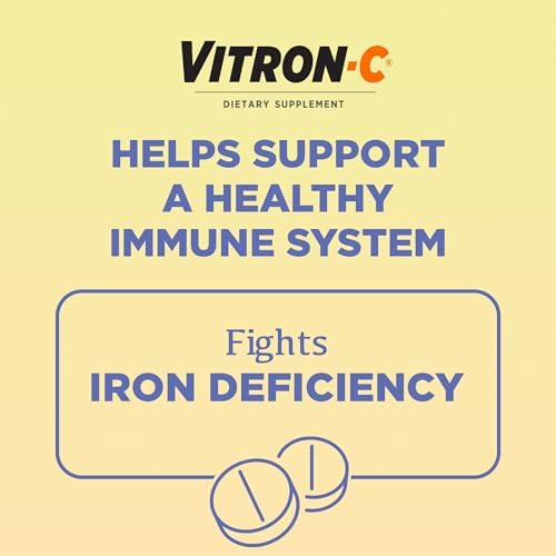 Authentic USA imported Vitron-C tablets packaging showing safety warnings and directions