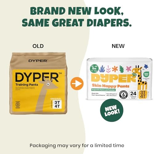 Authentic DYPER plant based bamboo pull up diapers showing flexible stretchy sides