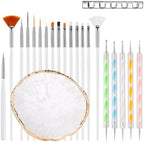 Ciwanning 22 piece nail art brush set with resin palette front view
