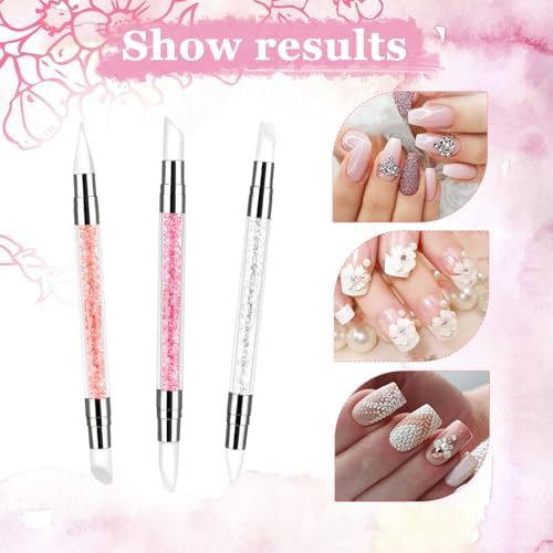 Set of three nail art pens in white pink and orange