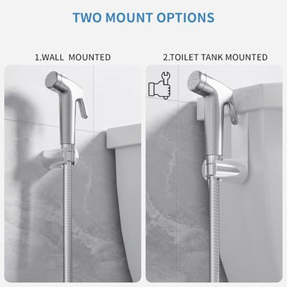 Handheld bidet sprayer wall mounted in modern bathroom
