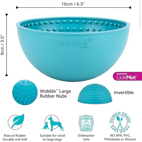 LickiMat Wobble Dog Slow Feeder Filled With Peanut Butter