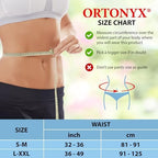 Close up view of the adjustable stoma bag opening on the ORTONYX abdominal belt for secure pouch integration