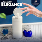 Gosnold wipe dispenser showing matte cream finish and durable base