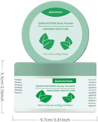Side view of QIANCAOTANG corn starch powder packaging highlighting plant-based formula.