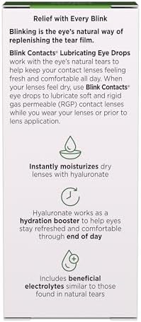 Close up of the Blink sterile eye drop bottle nozzle for precise hydration application.