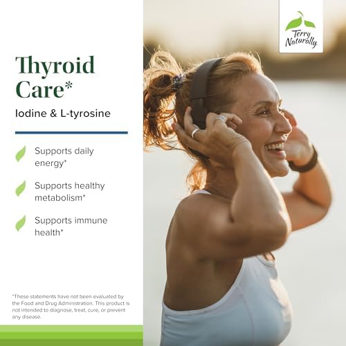 Terry Naturally Thyroid Care 120 Capsules front view bottle for metabolism support