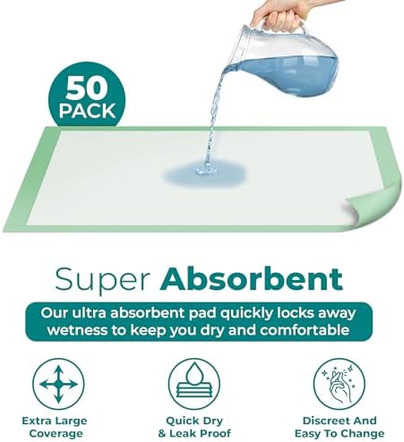 Side angle shot highlighting the waterproof backing and clean sealed edges of the incontinence bed pad