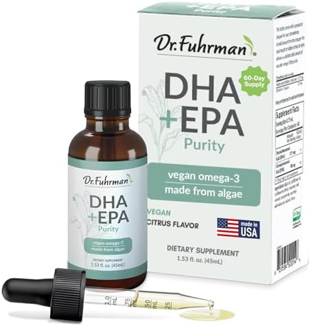 Dr. Fuhrman vegan omega 3 liquid supplement ready for daily wellness routine