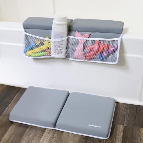 HealthSmart bathtub kneeling pad close up highlighting the thick premium foam cushioning