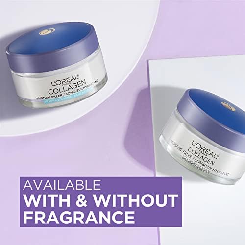 Side angle of L'Oreal Paris intensive collagen filler jar showcasing product size