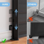 Adjustable lower bracket on PRObebi retractable safety gate avoiding wall baseboard