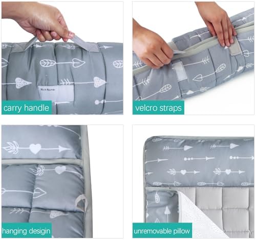 Biloban nap mat showing quilted texture and minky blanket