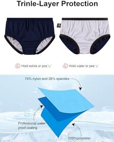 Eeost adult special needs swim briefs showing triple layer fabric