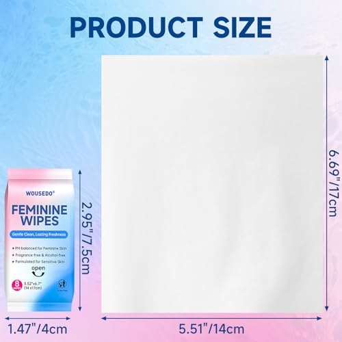 WOUSEDO alcohol free unscented wipes display for sensitive skin care.