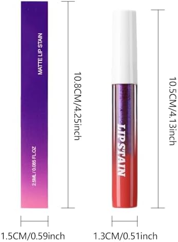 evpct 3Pcs Peel Off Lip Stain Tints, Maroon Mauve Red Matte Liquid Lipstick Lip Stain Long Lasting Waterproof for Women, Non-stick Cup Lipstick Peel Off Highly Pigmented Smudge-proof, 01# & 02# & 03# - Image 8