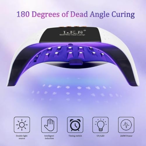 Internal view of Lke 268W nail lamp with 57 dual light beads
