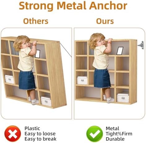 Detailed product dimensions of the stainless steel anti tilt wall fasteners for home hazard prevention.