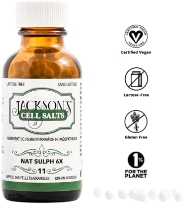 Jackson's Nat Sulph 6X vegan lactose free homeopathic remedy packaging details