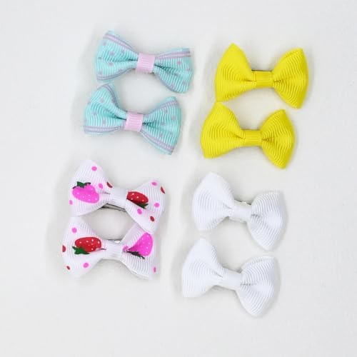 Close up of 1.5 inch dog hair bows with metal clips