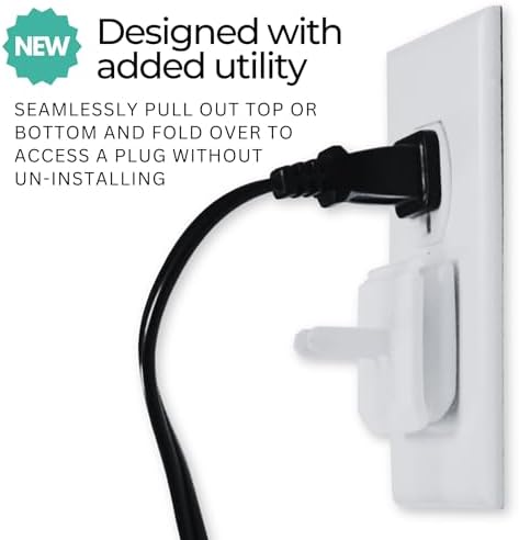 Infant Tree white safety socket guards installed on wall outlet