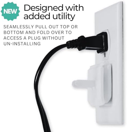 Infant Tree white safety socket guards installed on wall outlet