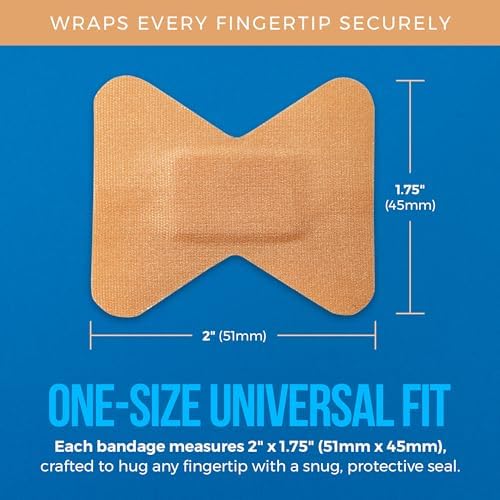 Contoured fabric bandages designed for finger joint mobility