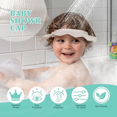 Waterproof baby hair washing shield preventing soap from touching face